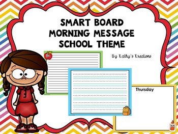 Preview of Smart Board Morning Message School Theme