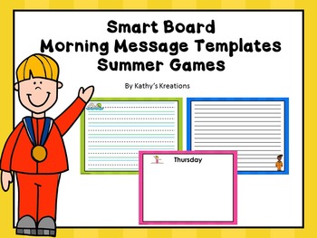 Preview of Smart Board Morning Message Summer Games