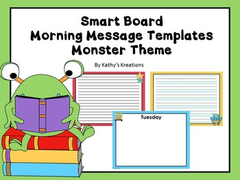 Preview of Smart Board Morning Message Template Monsters