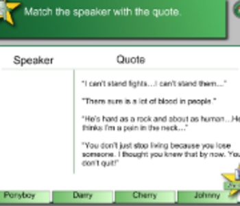 Preview of Smart Board Quotes from - The Outsiders