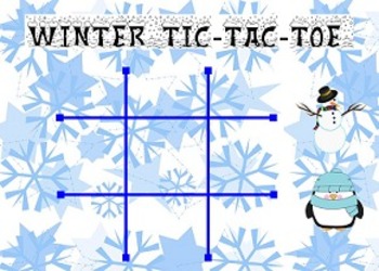 Preview of Smart Board Tic-Tac-Toe Game (Winter Themed)