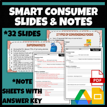 Preview of Smart Consumer Slides and Note Sheets | FCS, FACS, Life Skills