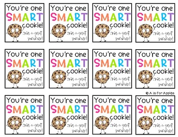 smart cookie gift tags by a is for apples teachers pay teachers