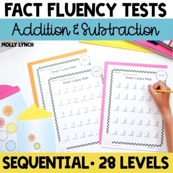 Preview of Fact Fluency Tests Addition & Subtraction Facts to 20 Smart Cookie Math Program