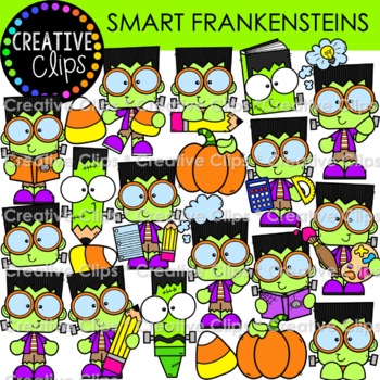 Smart Frankenstein Clipart {Halloween Clipart} | TPT