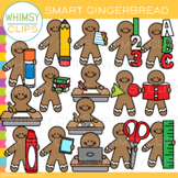 Smart Christmas Gingerbread At School Clip Art
