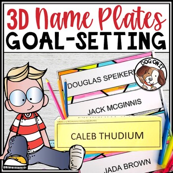 Preview of Smart Goal Name Plates Goal Setting Lesson Plans Editable