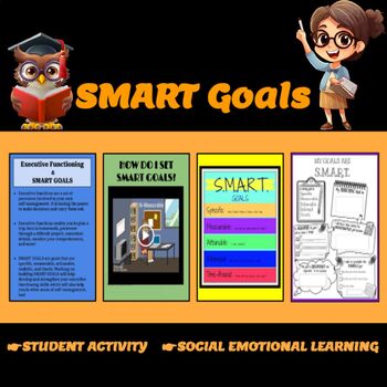 Preview of Smart Goals, Social Emotional Learning Activity, Back to School Goal Setting