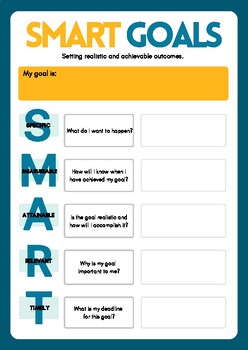 Smart Goals Worksheet by Sparkle Sisters | TPT