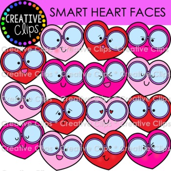 Preview of Smart Heart Faces {Valentine's Day Clipart}