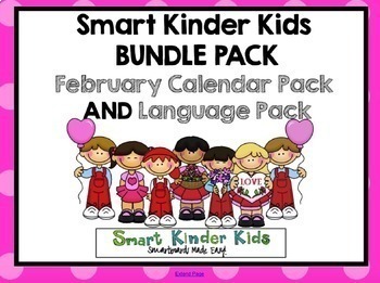 Preview of 2024 February SMARTBOARD Calendar Pack AND Language Pack Bundle