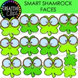 Smart Shamrock Faces {St. Patrick's Day Clipart}