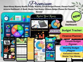 Preview of Smart Money Mastery Bundle: Family, Monthly, & Couple Budget Planner + Finance T