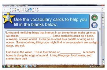 Preview of Smart Notebook Lesson for Animal Ecosystems