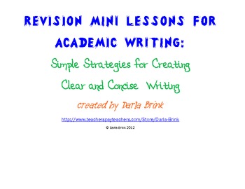 Preview of Smart Notebook: Revisions for Creating Clear and Concise Academic Writing