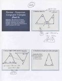 Smart Response Geometry Congruent Triangles Review Bundle (1 day)