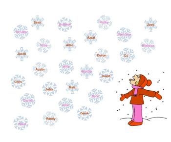 Preview of SmartBoard Attendance- Catching Snowflakes