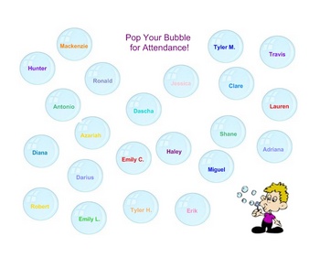 Preview of SmartBoard  Attendance- Popping Bubbles