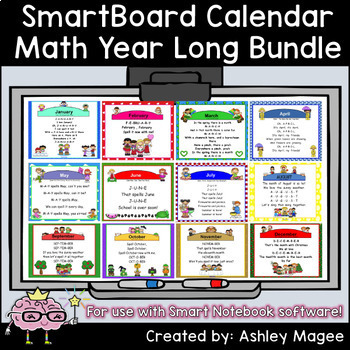 Preview of SmartBoard Calendar Math and Morning Meeting Bundle