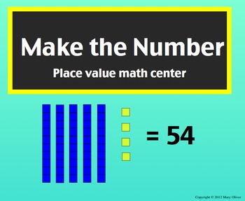 Preview of SmartBoard Center: Make the Number, Place Value with Tens and Ones
