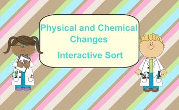 Preview of SmartBoard Interactive Physical and Chemical Changes Sort
