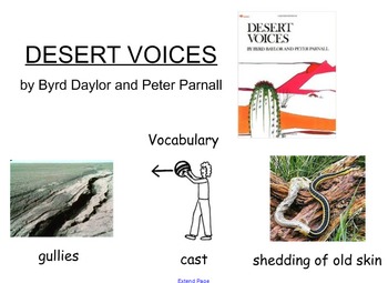 Preview of SmartBoard Lesson for "Dessert Voices" by B. Baylor and P. Parnell