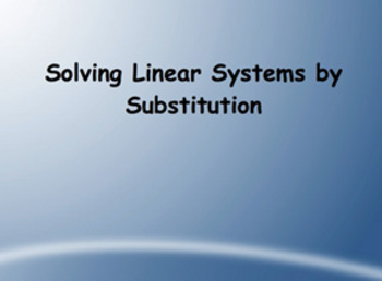 Preview of SmartBoard Lesson on Solving a System of Equations by Substitution