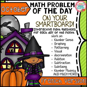 Preview of SmartBoard Math Problem of the Day: Fall Halloween Thanksgiving October French