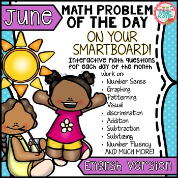 Preview of SmartBoard Math Problem of the Day: Summer End of Year Father's Day June English