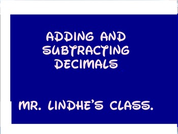 Preview of Smartboard Adding and Subtracting Decimals Walkthrough Common Core