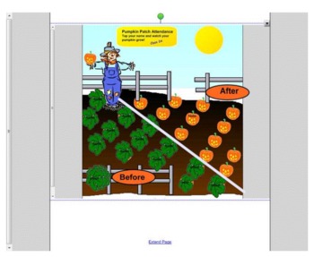 Preview of Smartboard Attendance-Animated Pumpkin Patch-Fall Season