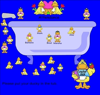 Preview of Smartboard Attendance Ducky Theme