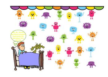 Preview of Smartboard Attendance - Monsters Under the Bed Theme