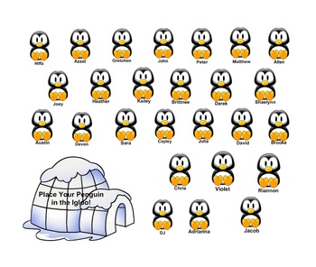 Preview of Smartboard Attendance - Penguins