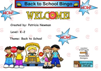 Preview of Smartboard Back to School Bingo