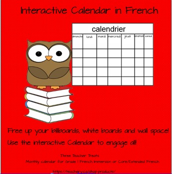 Preview of Smartboard Calendar in French