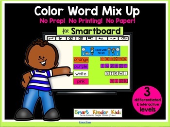 Preview of Smartboard Color Word Mix Up - 3 Levels