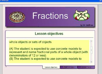 Preview of Smartboard Fractions Practice Problems with Pictures
