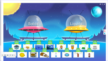 Preview of Smartboard Fun:  Sorting Solids & Liquids - Phases of Matter