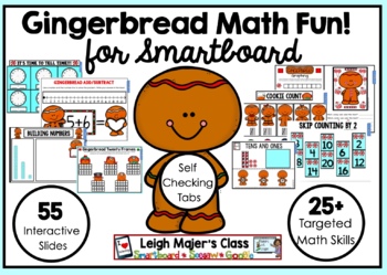 Preview of Smartboard Gingerbread Math Winter & Christmas Holiday Fun!