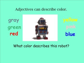 Preview of Adjectives Unit (Smartboard Grammar)
