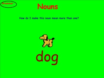 Preview of Suffix S: Nouns More Than One (Smartboard Grammar)