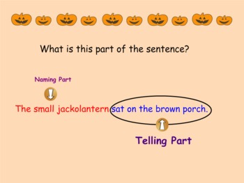 Preview of Telling Parts in a Sentence (Smartboard Grammar)