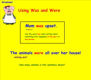 Verbs Using Am Is Are Was Were Go And Went Smartboard Grammar