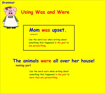 Verbs Using Am Is Are Was Were Go And Went Smartboard Grammar