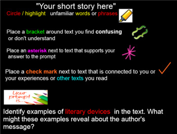 Preview of Smartboard Guide to Close Reading and mastering  annotation