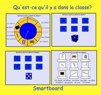 Preview of Smartboard: L'Ecole vocabulary spinner