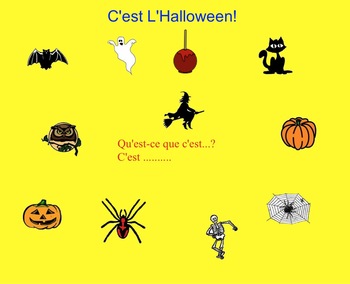 Preview of Smartboard:  L'Halloween Vocabulary with Mp3 Sound