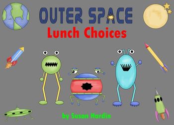 Preview of Smartboard Lunch Choice:  Outer Space Theme