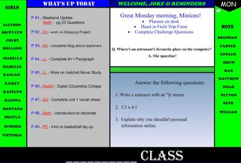 Preview of Smartboard Morning Template